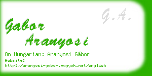 gabor aranyosi business card